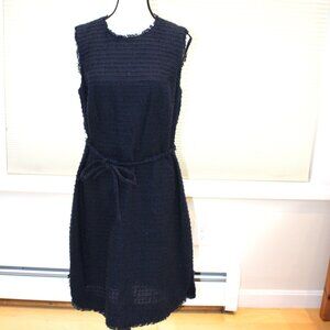 Brooks brothers Women textured tie waist career dress cotton blend  Size 12 NEW